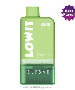 ELFBAR LOWIT 5500 kit de cápsulas precargadas kiwi maracuyá vaina de guayaba + batería verde N6DH0372 - Elf Bar Argentina